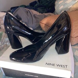 Nine West Glossy Black Heels